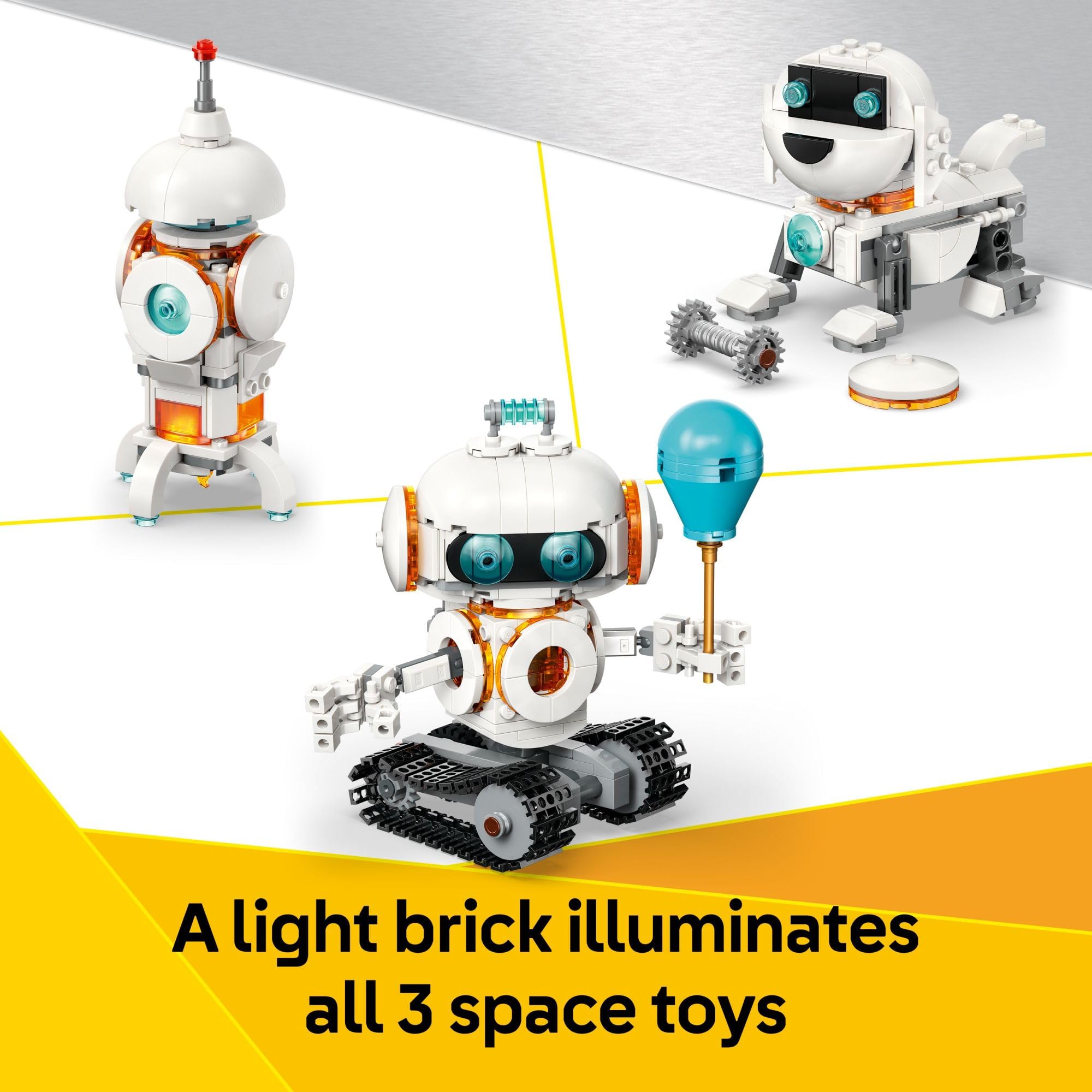 LEGO Creator 3-in-1 Space Robot Building Kit - Transformable Robot, Spaceship & Robot Dog STEM Toy for Kids Ages 8+ | Creative Play, Birthday Gifts & Educational Fun for Boys & Girls | Perfect for Space-Themed Parties & STEM Learning Activities