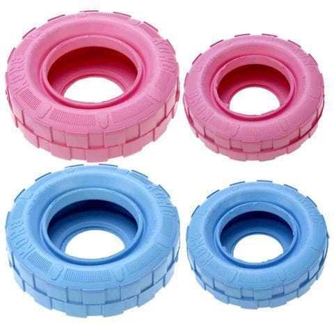 Durable Puppy Kong Chew Toy Tire - Hide Treats for Teething Puppies - Perfect for Training, Playtime & Dental Health