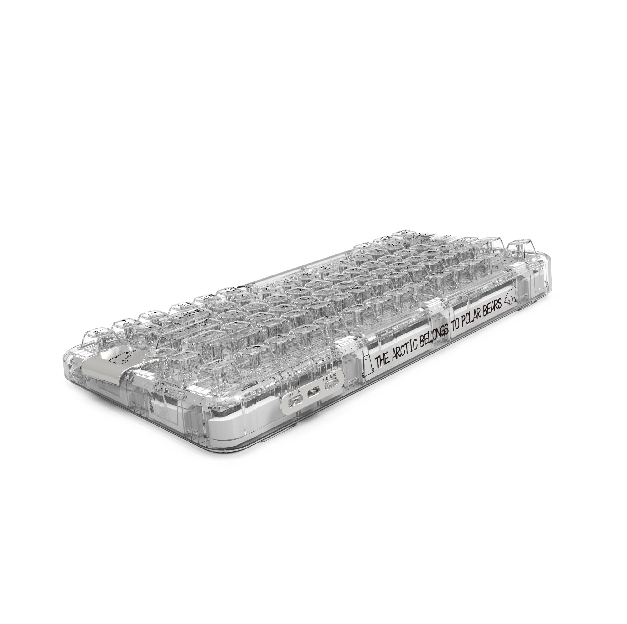 GK GAMAKAY GK75 75% RGB Transparent Gasket Mechanical Keyboard - Bluetooth/USB-C Wired/2.4GHz Wireless, 80 Keys Hot Swappable, KSA Profile PBT Keycaps for Gaming & Typing - Compatible with Windows & Mac (GamaKay Crystal Switch) - Perfect for Esports, Office Work & Content Creation