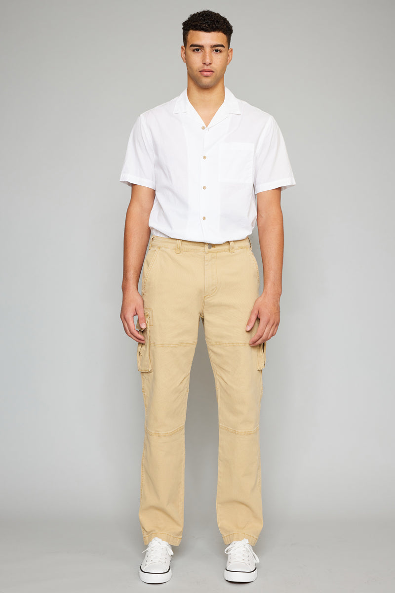 Nelson Camel Relaxed Cargo Pants for Men - Comfortable Casual & Outdoor Work Pants with Multiple Pockets | Perfect for Hiking, Travel, and Everyday Wear