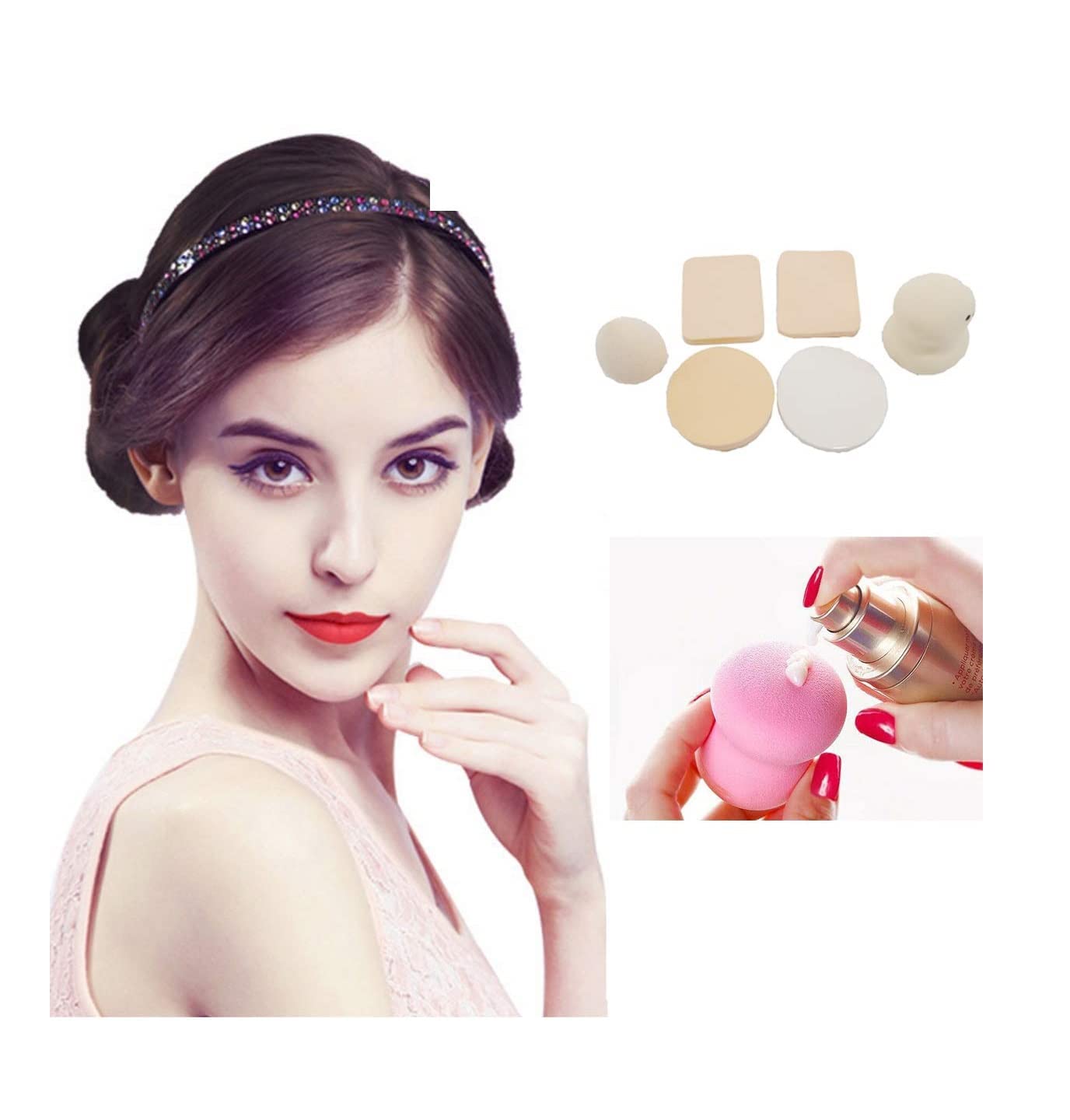 Premium Beauty Sponge Set - Latex-Free Makeup Blender for Flawless Application - 6 Pcs
