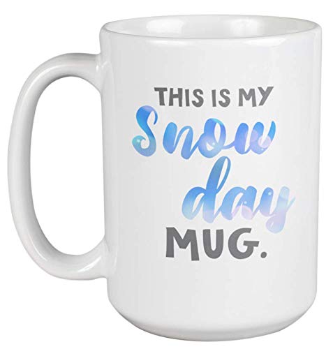 15oz Snow Day Mug - Christmas & Winter Themed Ceramic Coffee & Tea Cup for Cozy Holiday Mornings & Winter Evenings