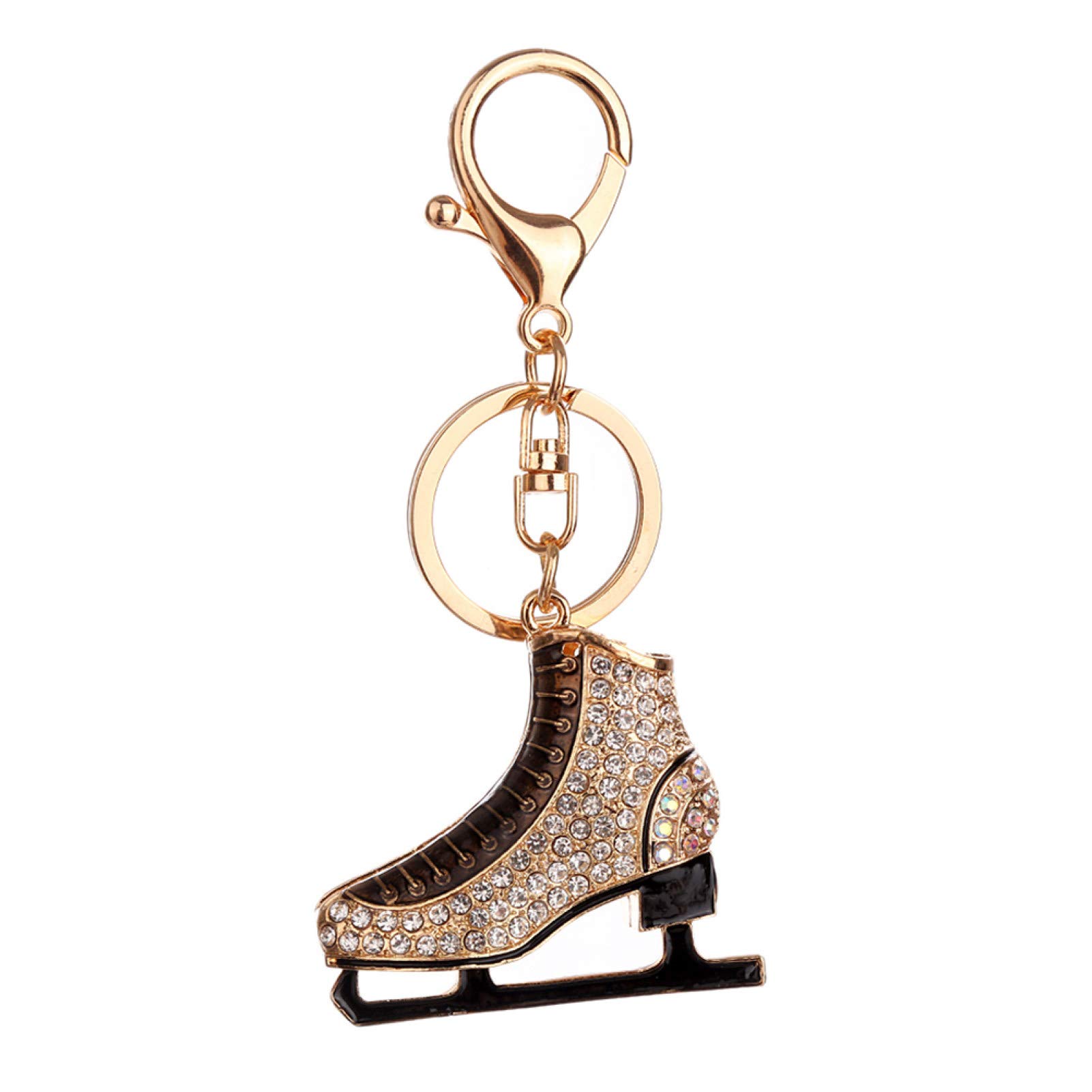 Sparkling Rhinestone Ice Skating Shoe Keychain - Stylish Backpack & Car Key Accessory for Women & Men - Perfect for Winter Sports Enthusiasts & Fashion Lovers