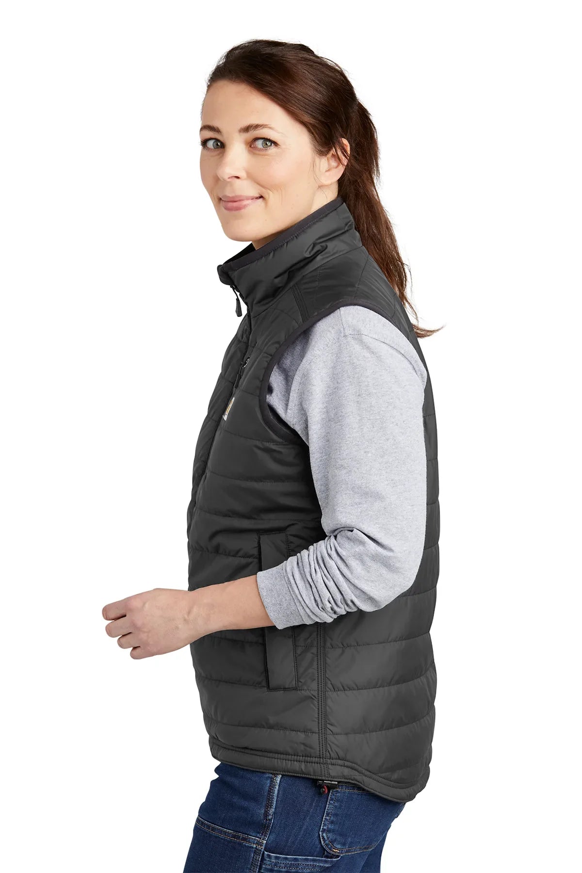 Carhartt Women's Gilliam Vest - Shadow Grey, Lightweight Quilted Insulated Jacket for Outdoor Work & Hiking | AllEarth Renewables