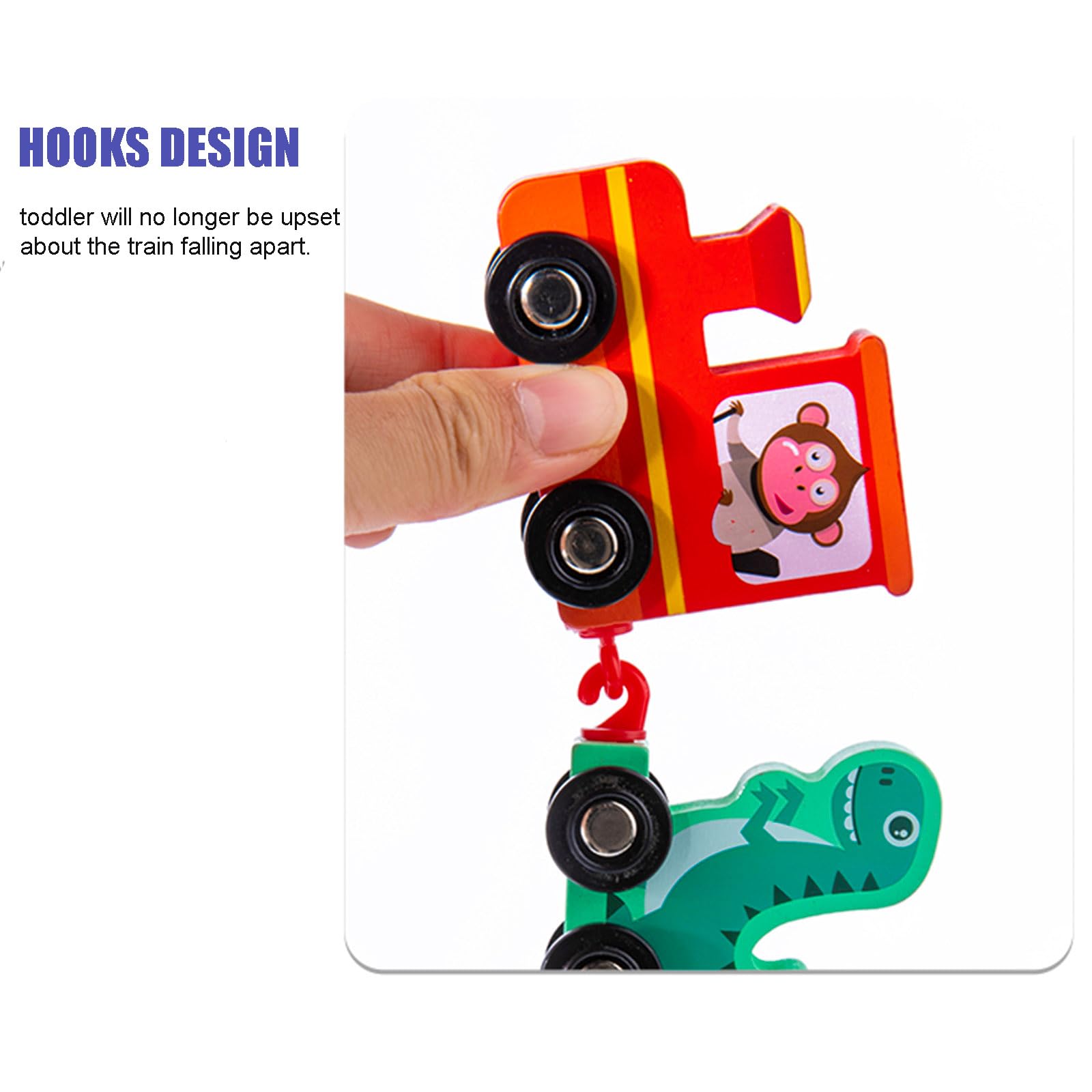 Wooden Dinosaur Train Set - Educational Montessori Toy for Kids 2-4 Years | Playtime & Learning Fun