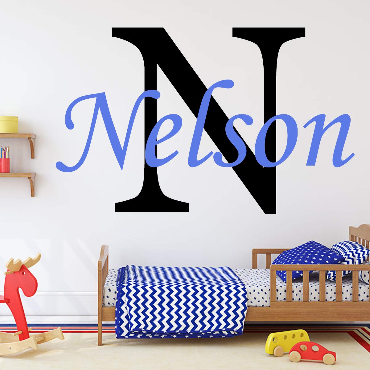 Custom Personalized Name Wall Decal Stickers - Nursery Room Decor for Baby Girls & Boys - DIY Initial Letter Name Art - Perfect for Bedroom, Playroom & Kids' Room Decorations