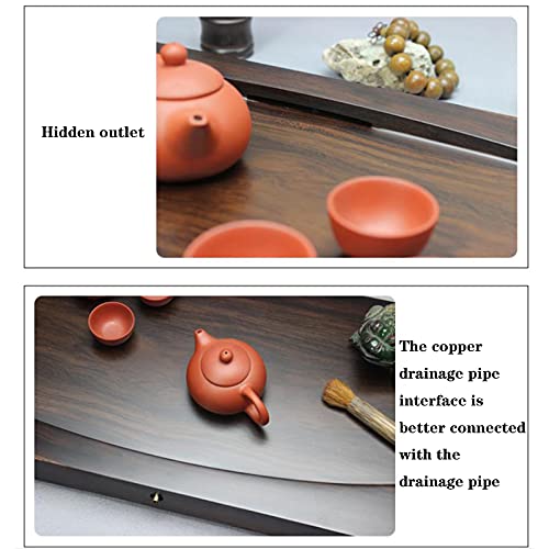 Premium Chinese Gongfu Tea Tray with Water Reservoir - 23.6 Inch Wooden Tea Serving Table with Drainage System - Perfect for Home Teahouse, Tea Ceremony & Asian Decor (Tea Set Not Included) | Ideal for Traditional Tea Brewing, Zen Meditation & Living Room Decor