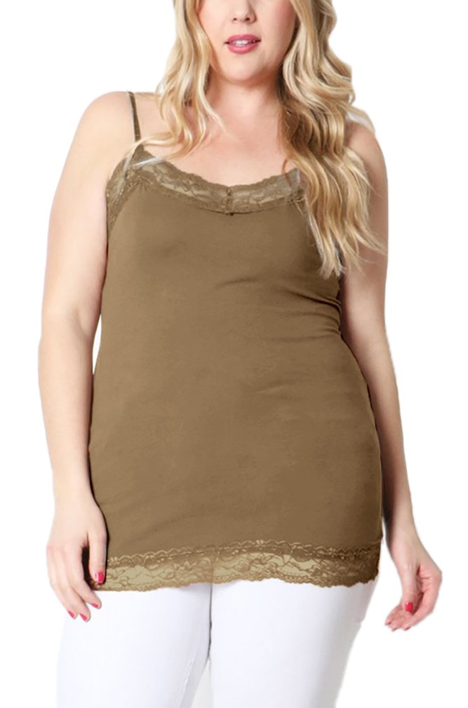 Belle Donne Women's Adjustable Spaghetti Strap Camisole Tops - Plus Size Sleeveless Tank Tops for Casual Wear, Layering & Summer Outfits