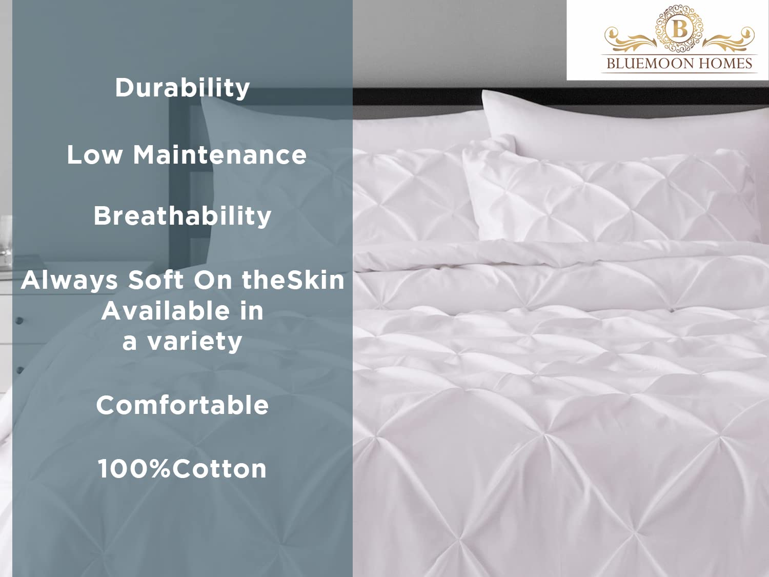 Premium 800 Thread Count 100% Egyptian Cotton Oversized King Duvet Cover Set - Pinch Pleated Design, Silky Soft & Breathable with Zipper Closure, Includes 1 Duvet Cover & 2 Pillow Shams (White) - Perfect for Luxury Bedrooms, Guest Rooms & Hotel-Style Comfort