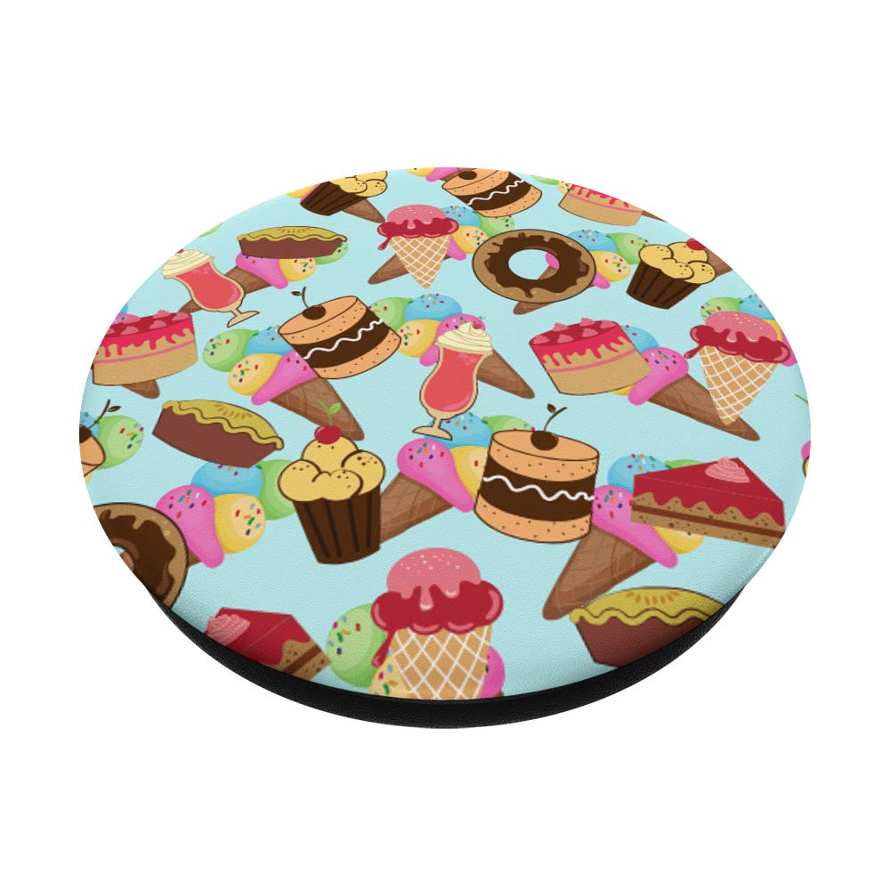 Sweet Dessert Treats & Junk Food Themed PopSockets PopGrip - Swappable Phone & Tablet Stand with Grip - Perfect for Foodies, Gift Giving & Daily Use at Home/Office