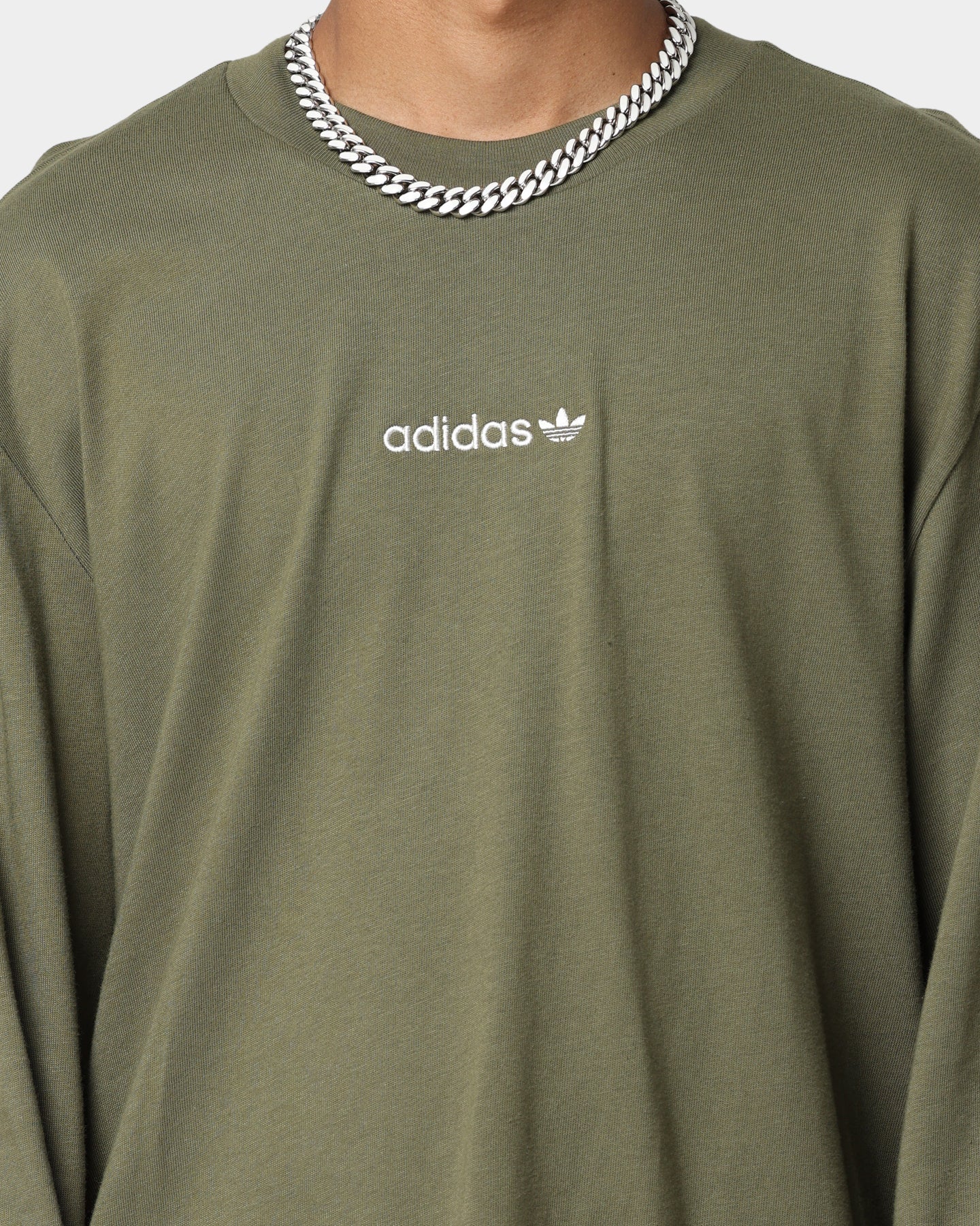 Adidas Men's Long Sleeve Graphic T-Shirt - Craft Khaki Color | Casual Streetwear & Athletic Performance Top for Running, Gym & Everyday Wear