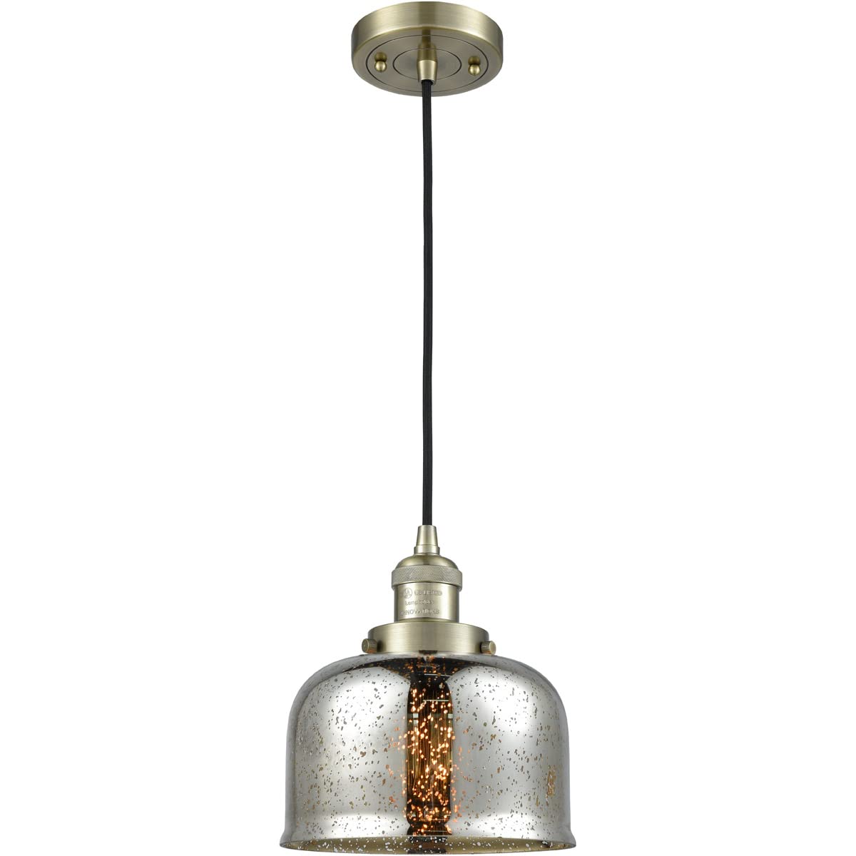 Vintage Dimmable LED Mini Pendant Light - Antique Brass Finish, Energy Efficient 1-Light Hanging Fixture for Kitchen Island, Dining Room, or Bar Counter Decor