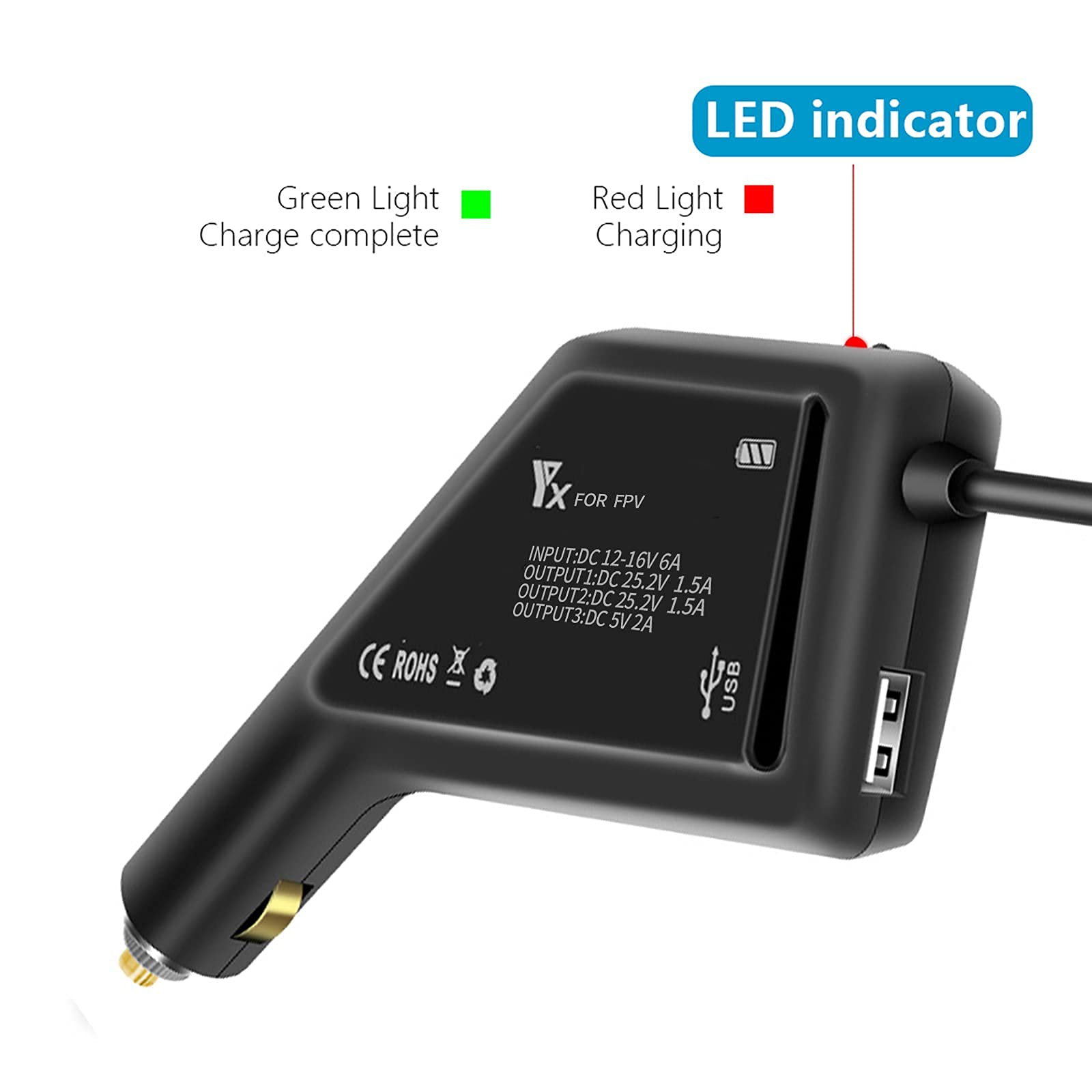 Hanatora 3-in-1 Rapid Charger for DJI FPV Drone & Controller - Dual Battery 12V DC Fast Charging Hub Accessories - Perfect for Travel, Outdoor Adventures & Professional Drone Photography