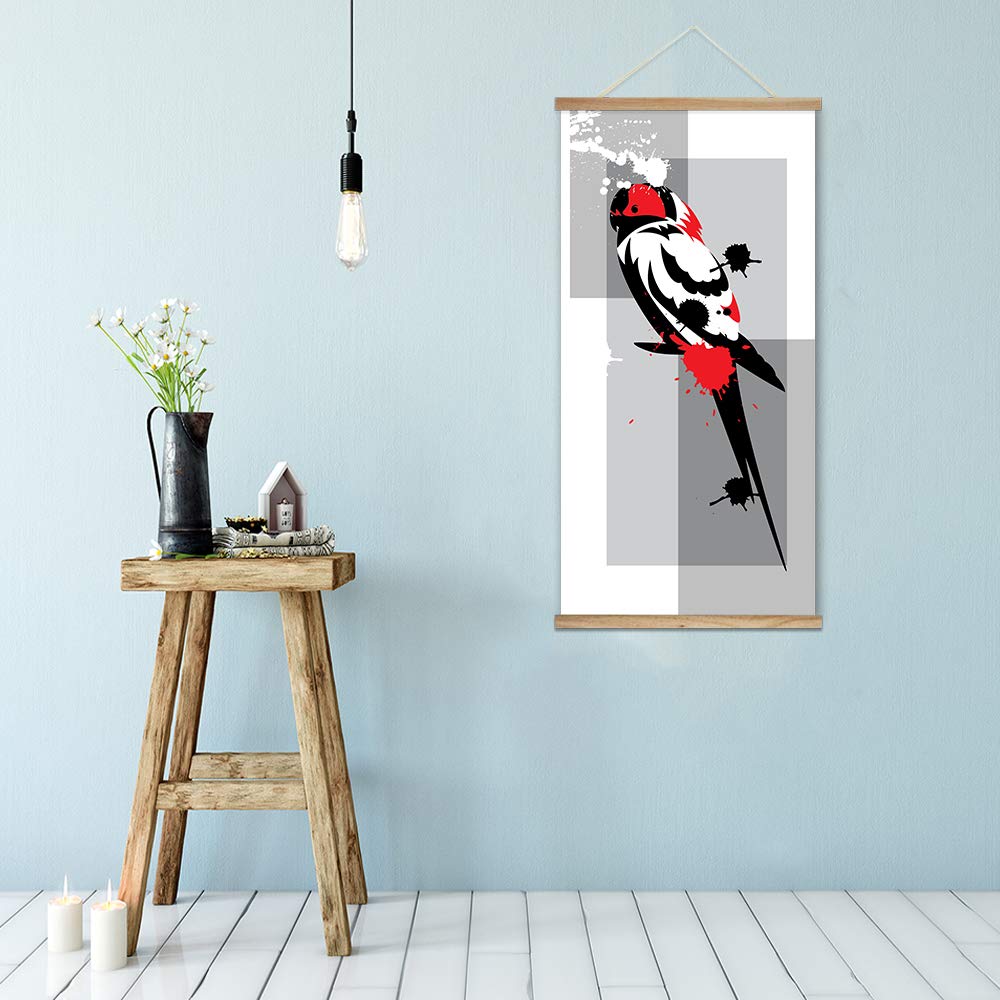 Wall26 Abstract Animal Ink Art Print - 18x36 Inch Framed Canvas Wall Poster for Living Room, Bedroom & Office Decor - Ready to Hang Home Wall Art