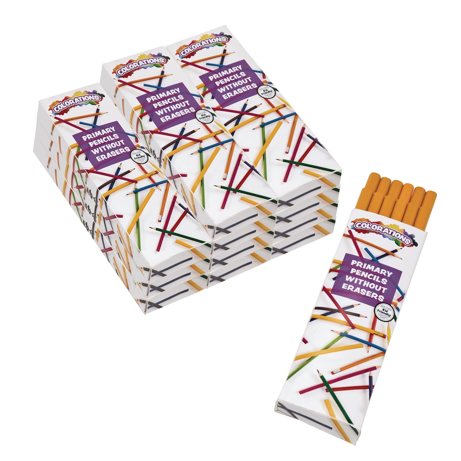 Colorations No.2 Wooden Pencils - 144 Pack of Round Barrel Graphite Pencils for Kids, Non-Toxic School Supplies - Perfect for Classroom, Homework & Art Projects