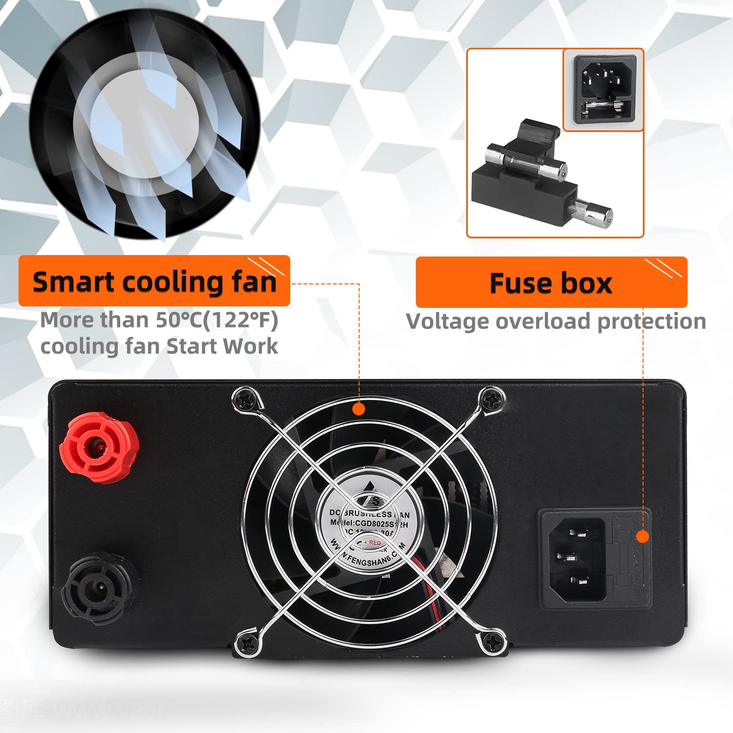 60V 10A 600W Adjustable DC Power Supply - Variable Lab Bench Power Supply with Encoder Knob & Output Switch | Precision Switching Regulated Power Supply for Electronics Repair, Testing & DIY Projects | Ideal for Circuit Debugging, Device Charging & School Labs