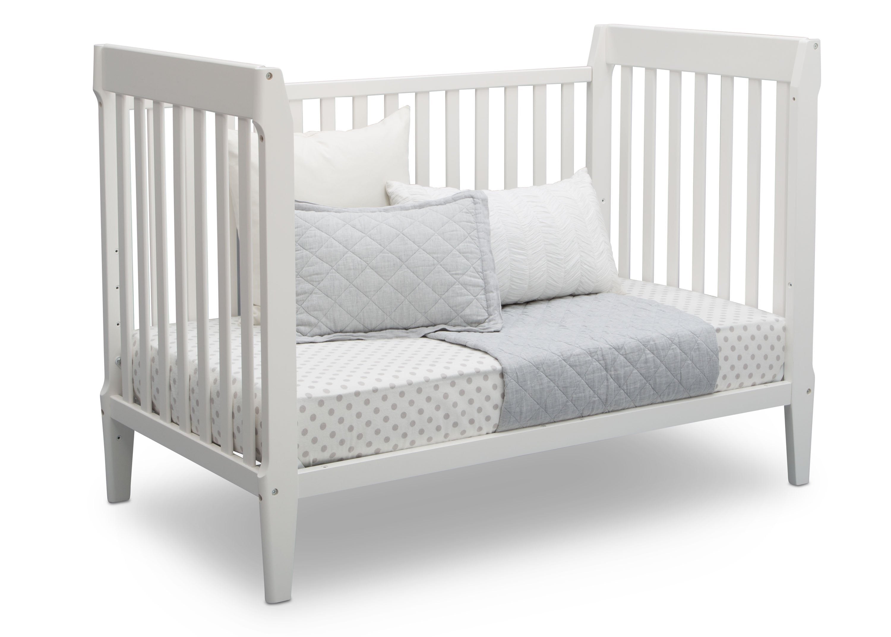 Mid Century Modern 5-in-1 Convertible Baby Crib - Classic Wooden Nursery Furniture for Newborn to Toddler Bed | Perfect for Small Spaces & Modern Nursery Decor