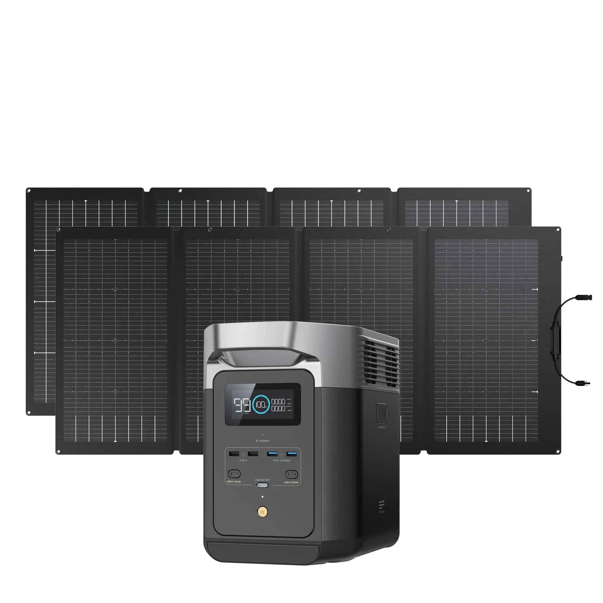 EcoFlow DELTA 2 Portable Power Station with 220W Solar Panel | Solar Generator for Camping, RV, Home Backup & Emergency Power | Fast Charging, Expandable Capacity, Clean Energy Solution