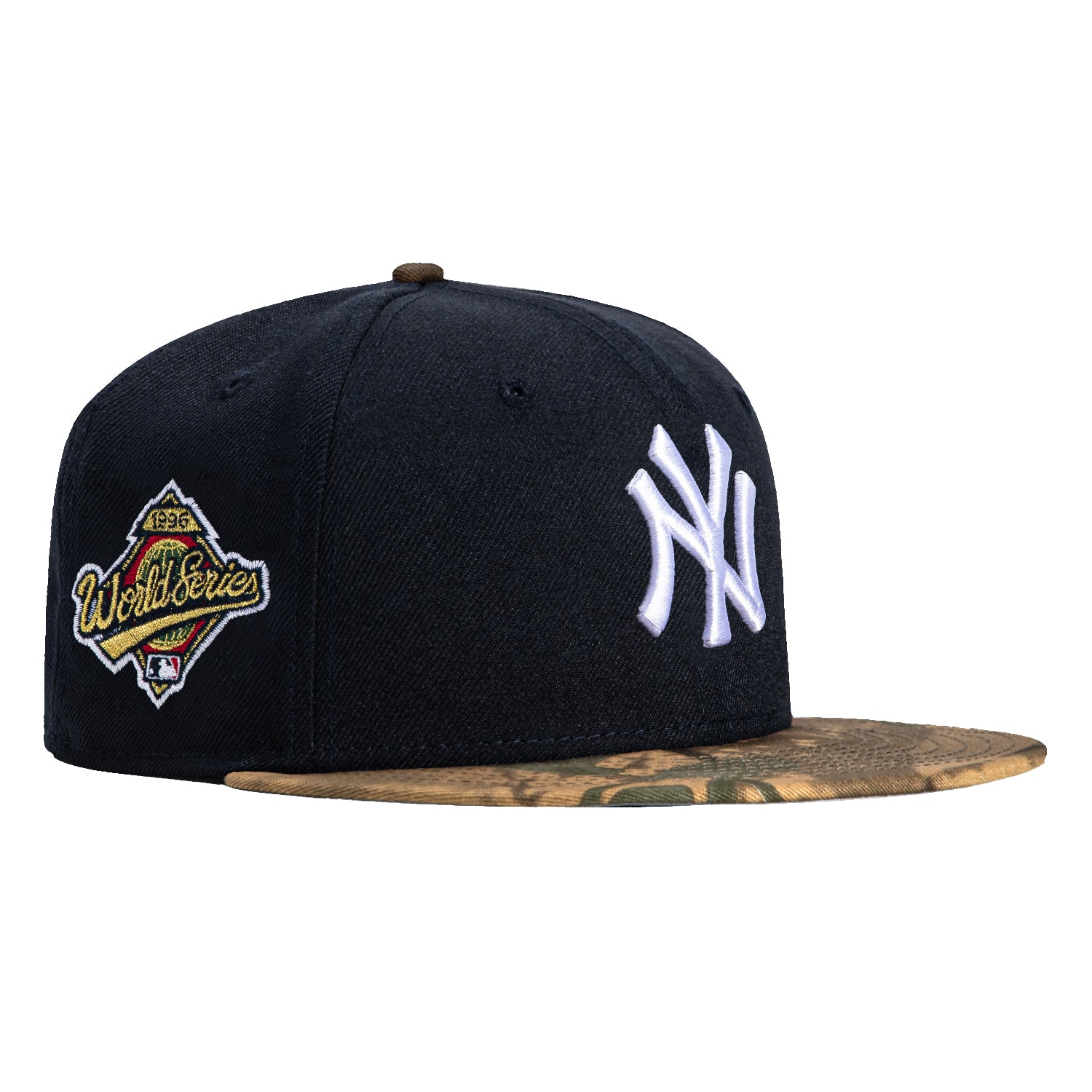 New Era 59Fifty New York Yankees 1996 World Series Patch Baseball Cap - Navy Blue & Camo Design for Men's Fashion & Sports Fan Collection | Perfect for Baseball Games, Streetwear & Yankees Memorabilia