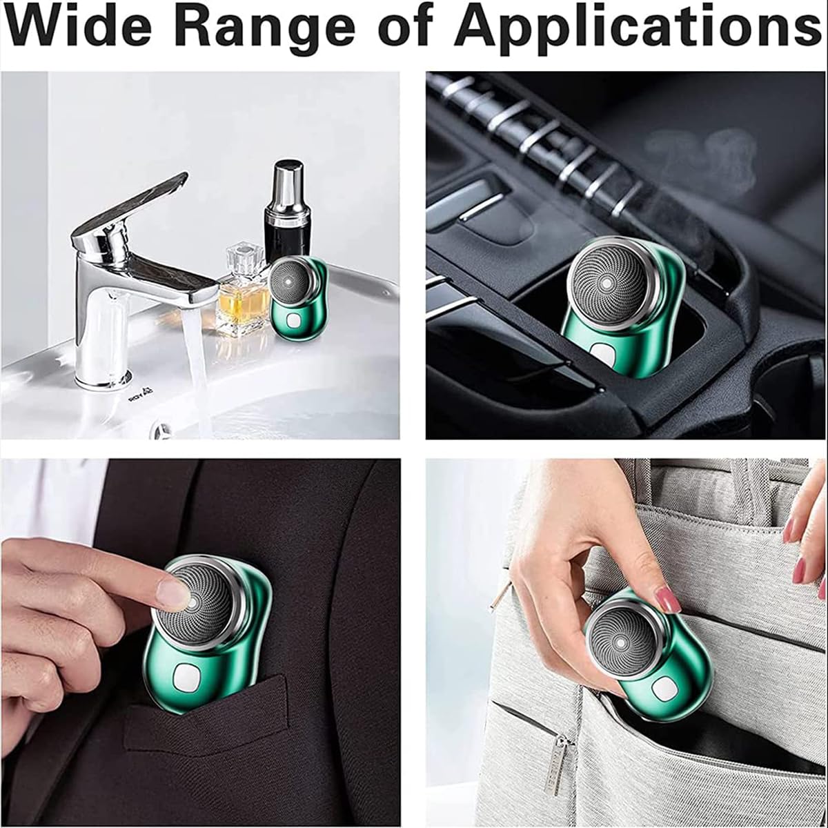 Zao Mini Electric Razor for Men 2023 - Portable Wet/Dry Shaver with USB Charging, Pocket-Sized Travel Shaver, Washable Beard Trimmer - Perfect for Home, Travel & Gym Use (Blue)