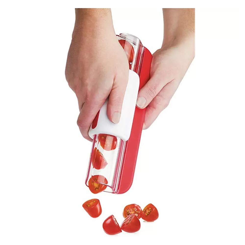 Progressive Zip Slicer for Tomatoes, Grapes & Cherry Tomatoes - Fast & Easy Kitchen Cutter for Fruits & Vegetables - Perfect for Salads, Meal Prep & Healthy Snacking