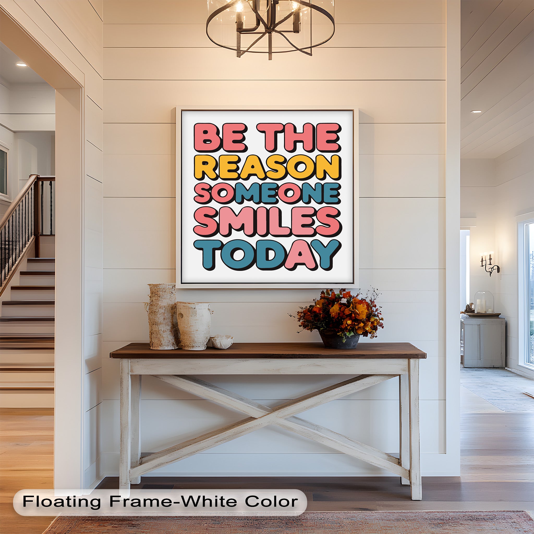 Be the Reason Someone Smiles - Handmade Oil Painting Wall Art for Living Room, Bedroom & Office Decor | Unique Gift Idea for Home & Holidays