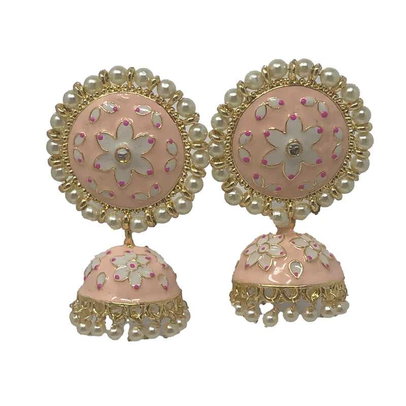Exquisite White Floral Jhumka Earrings for Women | Traditional Indian Designer Studs | Perfect for Weddings, Parties & Ethnic Outfits