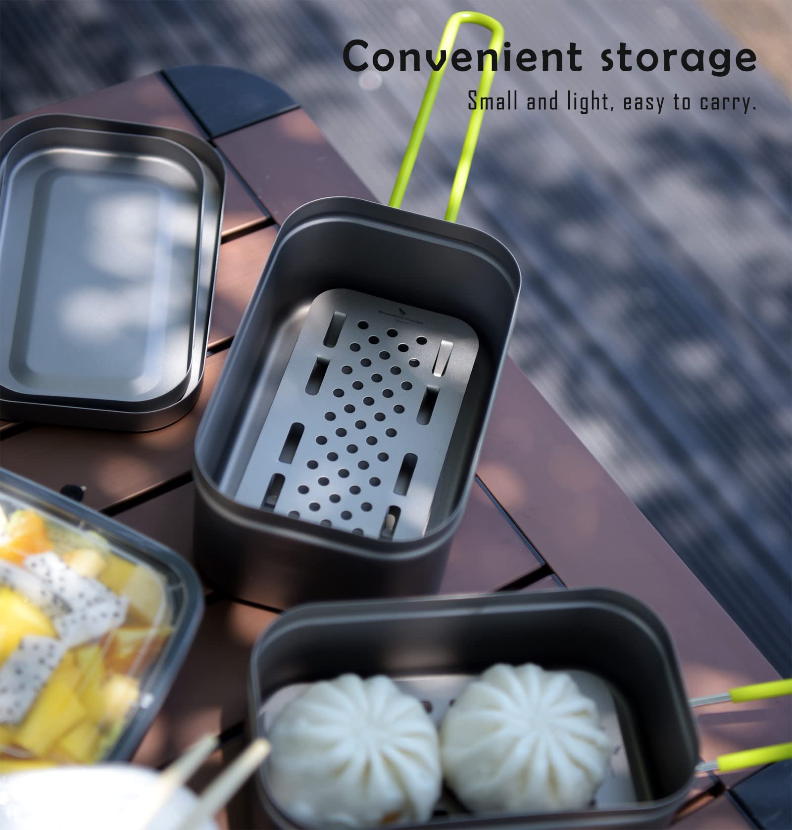 Boundless Voyage Pure Titanium Mini Steaming Rack Stand - Compact & Lightweight for Toast, Bread & Dumplings - Perfect for Camping, Backpacking, Picnics & Solo Travel (Model L-Ti6027P) | Portable Cooking Solution for Outdoor Adventures & Small Kitchen Spaces