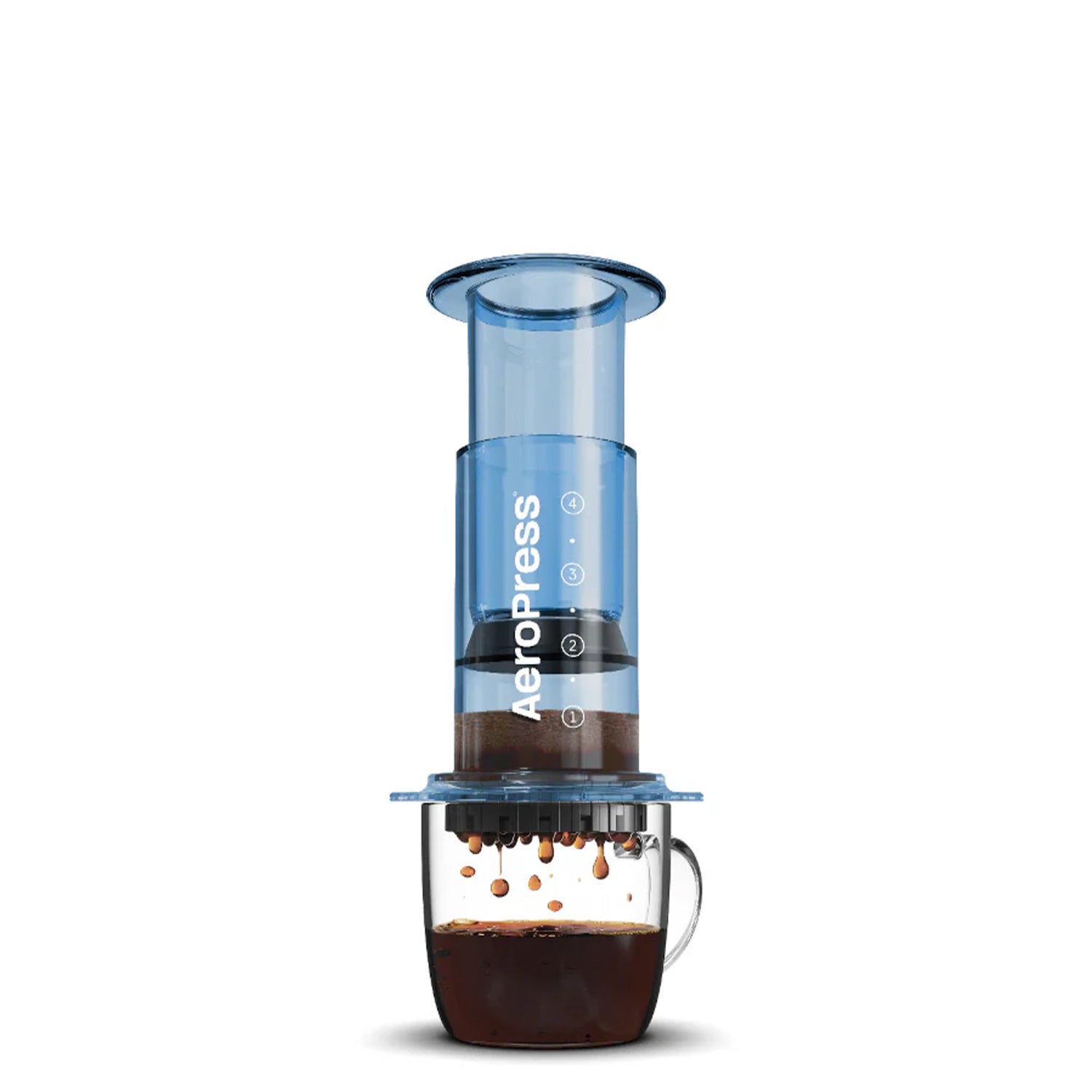 AeroPress Coffee & Espresso Maker - Clear Blue | Portable Travel Coffee Brewer for Camping, Office & Home Use | Fast & Easy Espresso Machine Alternative