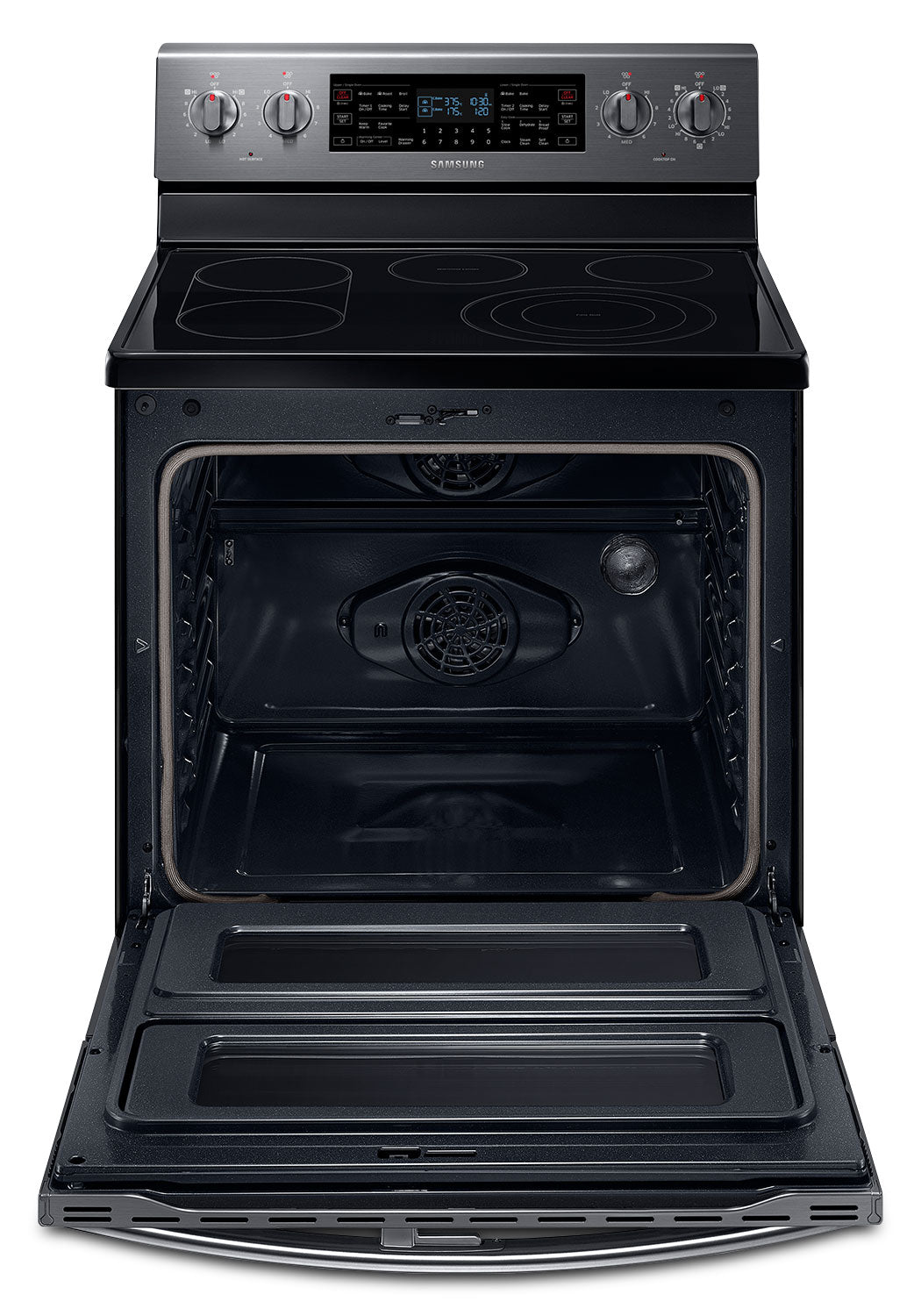 Samsung NE59J7850WG 30 Inch Black Stainless Steel Freestanding Electric Range with Convection Oven - 5.9 Cu. Ft Capacity - Perfect for Home Kitchen Baking & Cooking