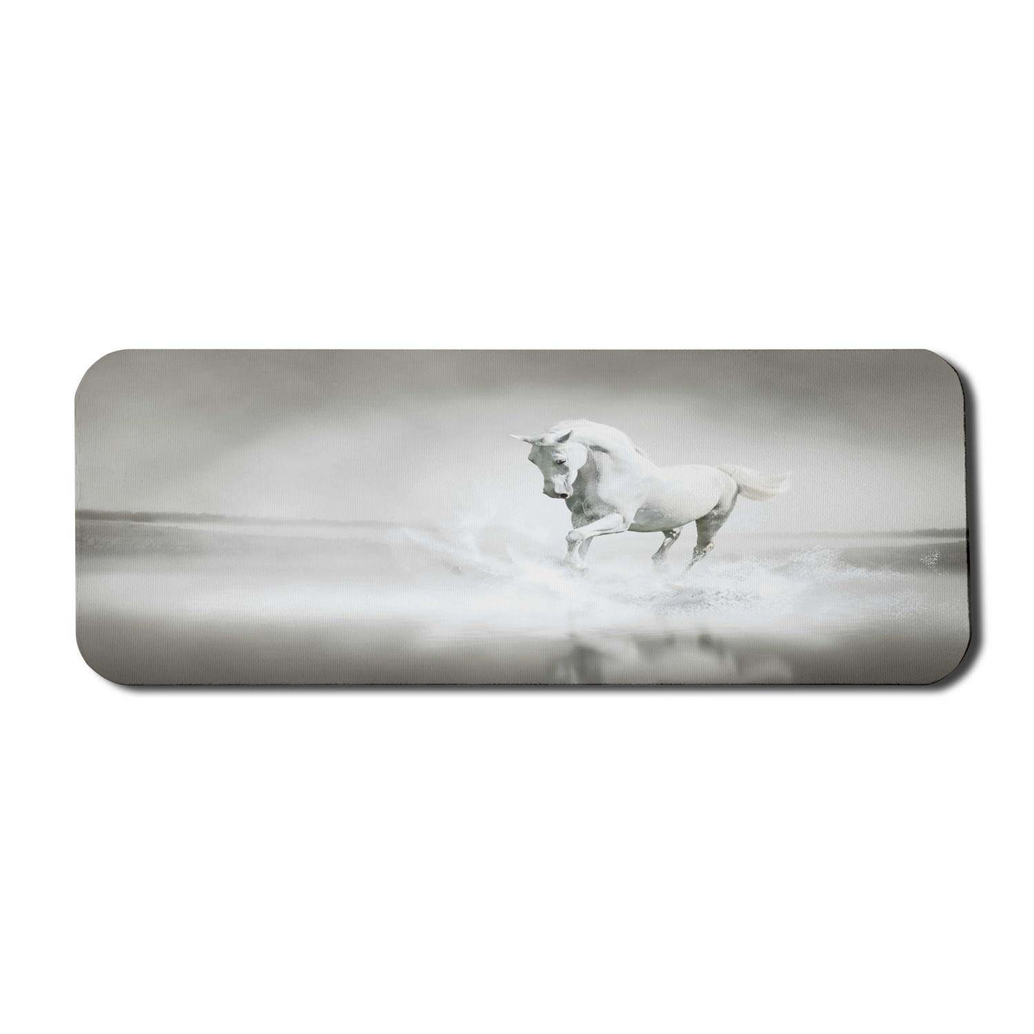 Ambesonne Wild Horse Running Through Water Motivational Art Mouse Pad - Non-Slip Rubber Gaming Mousepad (31