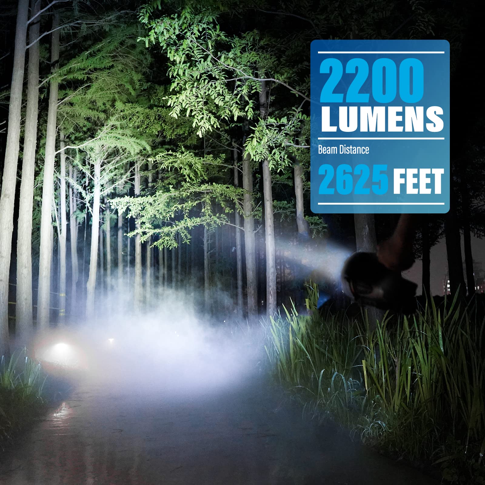 GOODSMANN 2200 Lumen Rechargeable Hunting Spotlight - Handheld Flashlight with Spot & Flood Light Modes for Boats, Camping, Outdoor Adventures (Model 9212-89301-01A)