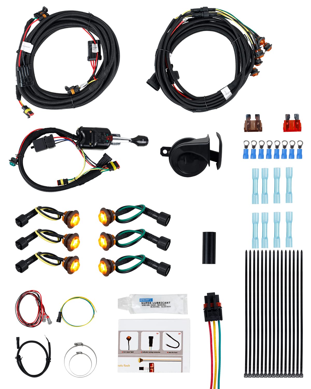 Universal UTV ATV Turn Signal Kit - Plug & Play Street Legal Kit with LED Blinkers, Horn, Hazard Lights & Column Switch | Compatible with Polaris Ranger RZR XP Turbo | Perfect for Off-Road Safety & Street Legal Conversion