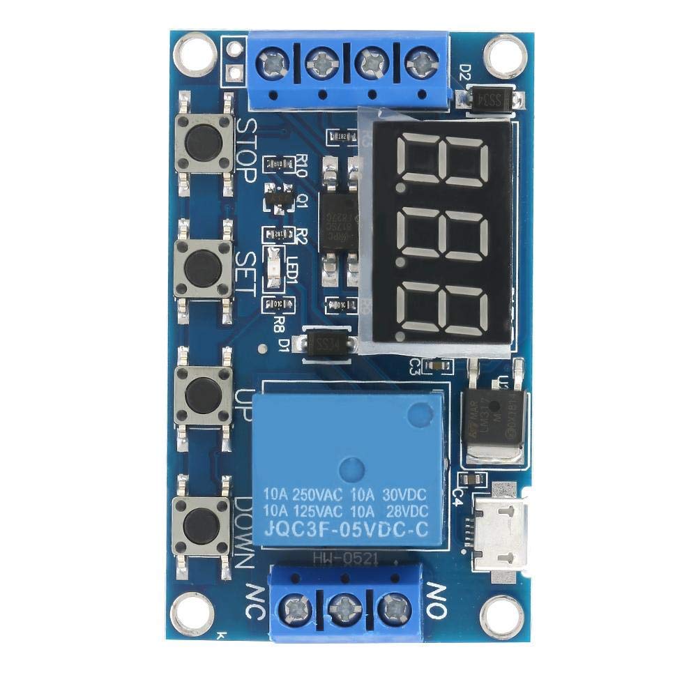 5V-30V DC Relay Module with LED Display - Adjustable Delay On/Off Timer Switch for Home Automation, Industrial Control, and DIY Electronics Projects