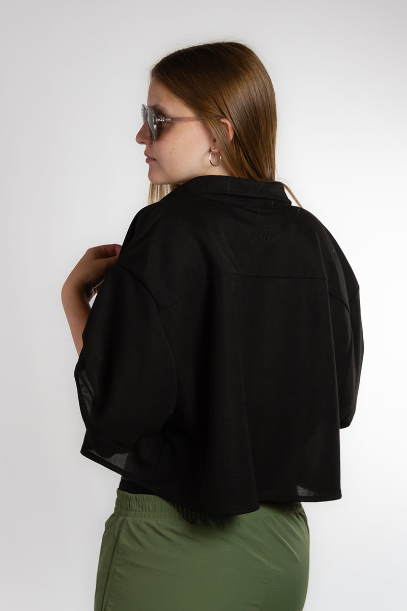 Ocn Women's Lina Black Shirt (V8) - Stylish and Comfortable Blouse for Casual Wear, Office, and Outings