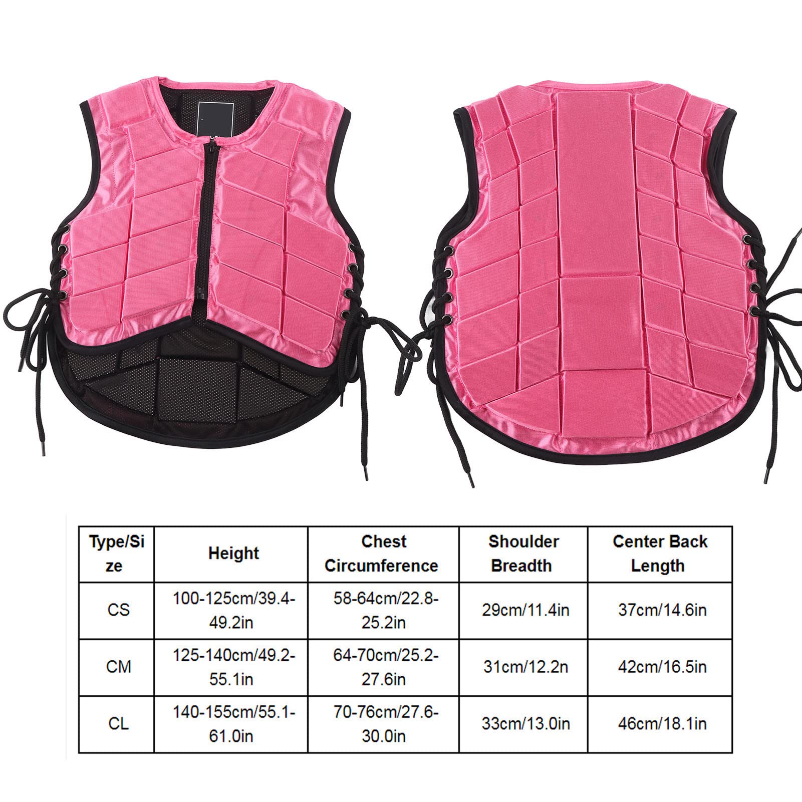 Kids Equestrian Safety Vest - Foam Padded Horse Riding Protective Gear for Girls (Pink) | Ideal for Horseback Riding Lessons, Equestrian Training & Outdoor Activities