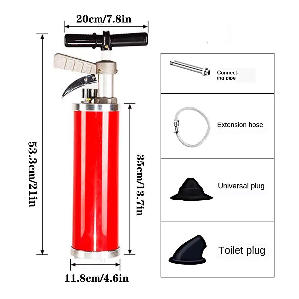 Air Drain Toilet Plunger - High Pressure Sink Plunger & Pipe Cleaner for Bathroom, Kitchen, Shower Drain Clogs | Fast Unclogging Tool for Toilets, Sinks, Bathtubs | Perfect for Home, RV & Apartment Plumbing Emergencies