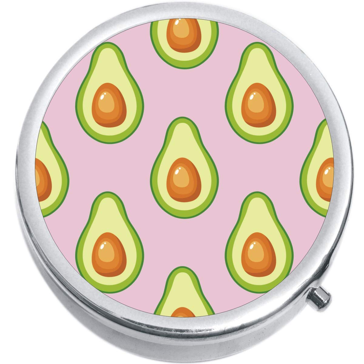 Premium Avocado-Shaped Pill Organizer - 7-Day Weekly Medicine Box with Pink Background - Perfect for Travel, Home & Office Use