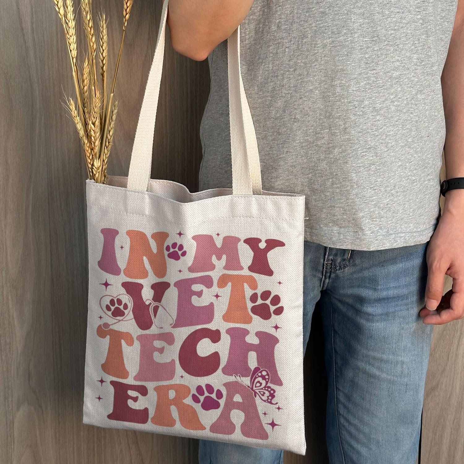 Veterinarian Gift - Vet Tech Era Canvas Tote Bag for Women | Durable Shopping & Work Bag for Veterinary Professionals | Perfect for Clinics, School & Travel