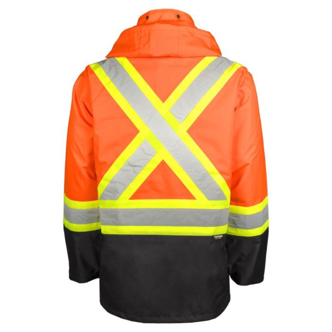 Terra High Visibility Rain Work Jacket 116520JOR - Waterproof Safety Jacket for Construction & Outdoor Workers - Ideal for Rainy Weather, Road Work & Emergency Situations