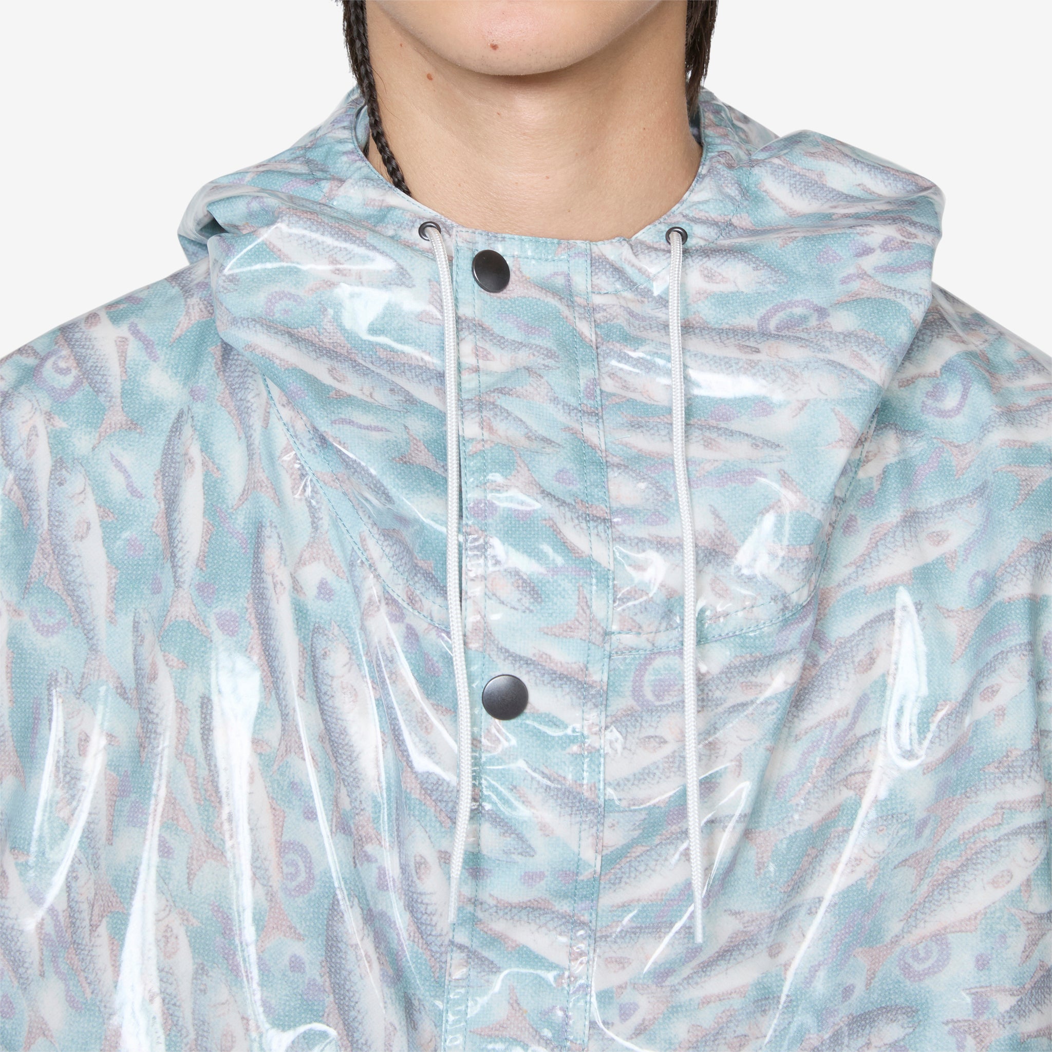 Men's 70D Nylon Cruiser Jacket with Waterproof Fish Print - Lightweight Windbreaker for Outdoor Fishing, Hiking & Casual Wear