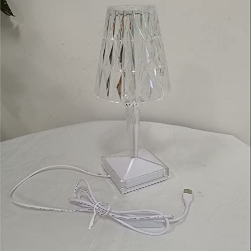 Premium Crystal LED Desk Lamp with USB Charging - Acrylic Diamond Table Light for Bedroom, Bar, Coffee Shop & Office - Elegant Night Light & Gift Idea for Home Decor