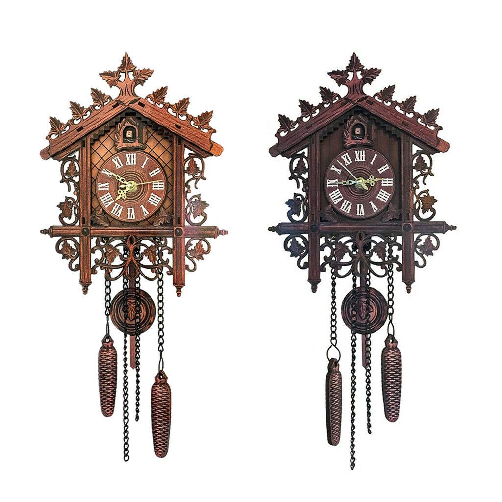 Wooden Cuckoo Wall Clock - Quartz Analog for Home, Office & Bar Decor