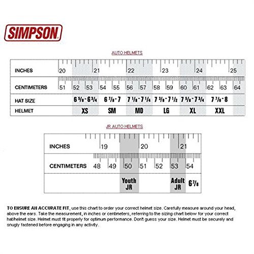 Simpson SPBS2 Speed Bandit Full Face Racing Helmet - Small Size - Gloss Black Finish - Includes Clear Shield (Dark Smoke Shield Sold Separately) - Perfect for Motorcycle Racing, Auto Racing & Track Days