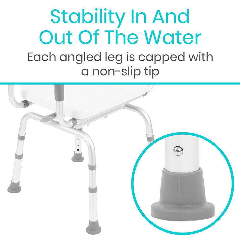 Swivel Shower Chair for Elderly & Disabled - Adjustable Height Bath Seat with Non-Slip Rubber Tips - Safe Shower Stool for Bathroom Safety & Mobility Assistance