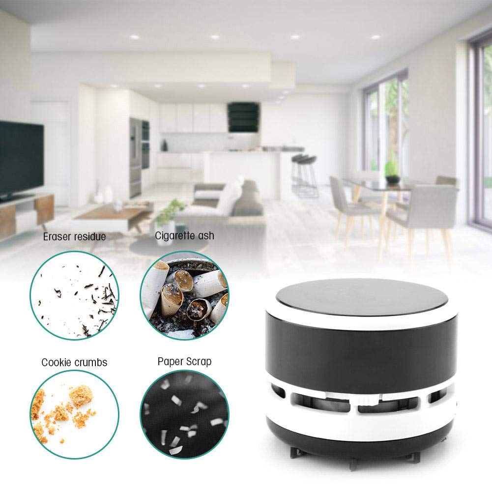 Hilitand Mini Desktop Vacuum Cleaner - 3 Colors, Cute Keyboard Dust Sweeper for Home & Office (8050-Black) | Perfect for Cleaning Keyboard, Desk, Car & Small Spaces