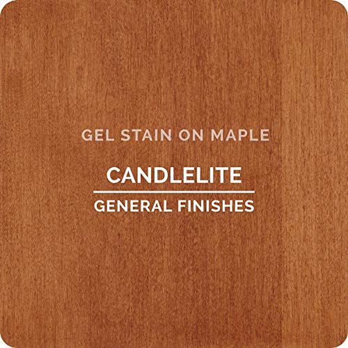 General Finishes Oil Based Gel Stain - 1 Gallon, Candlelite - Premium Wood Stain for Cabinets, Furniture & DIY Projects - Easy Application for Smooth, Professional Finish