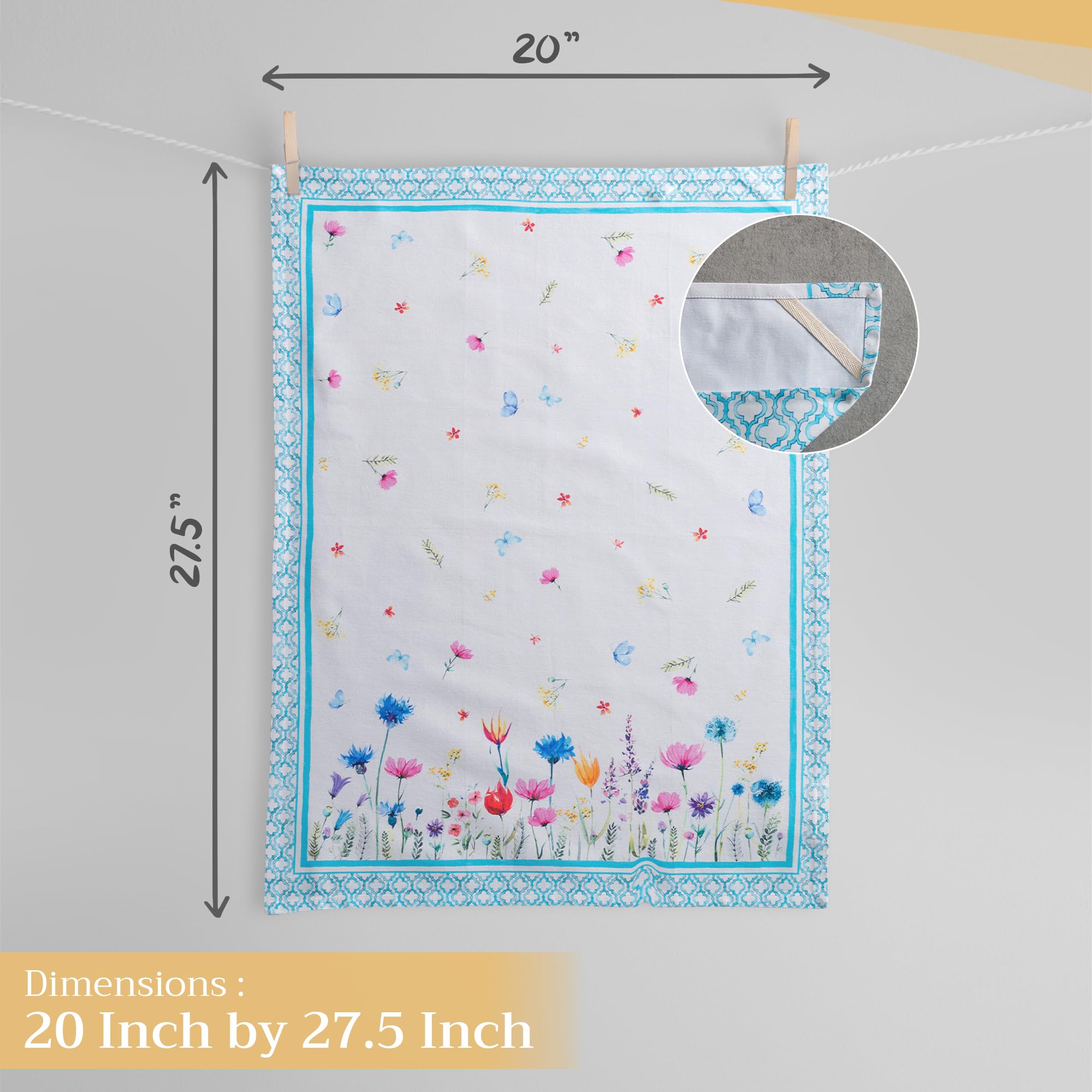 Premium 100% Cotton Kitchen Towels Set of 3 - Absorbent Dish Cloths 27.5