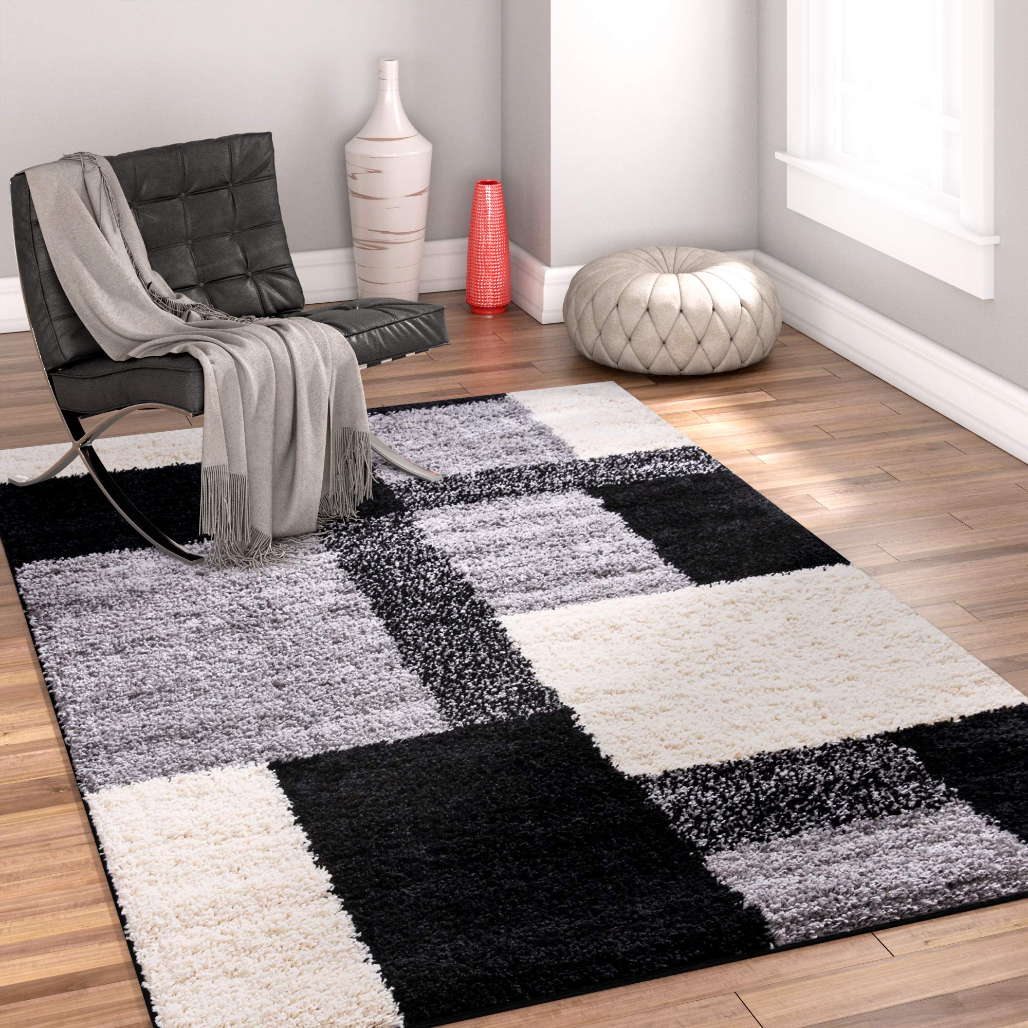 Modern Shag Geometric 8x10 (7'10