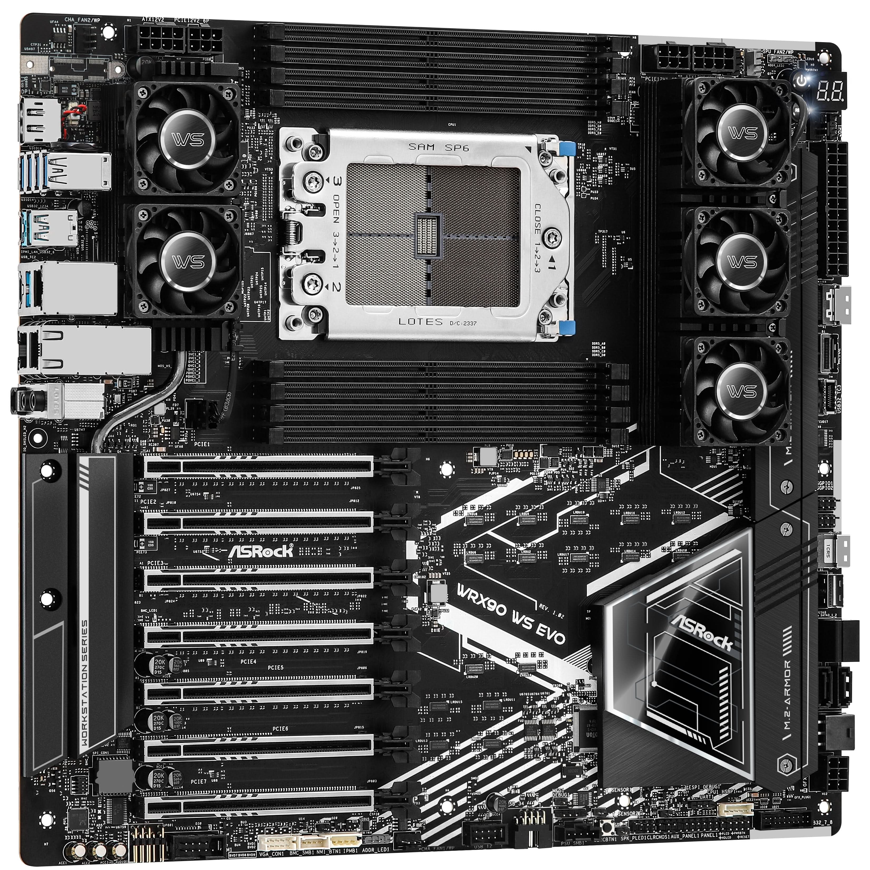 ASRock WRX90 WS EVO sTR5 EEB Workstation Motherboard - High-Performance AMD Ryzen Threadripper Pro Motherboard for Content Creation, 3D Rendering & Heavy Workloads